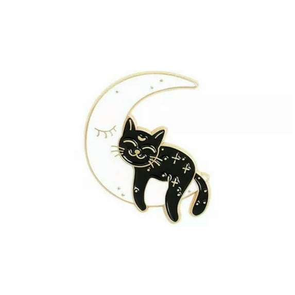 GKNET Student Cartoon Anime Cute Enamel Pin Collar Corsage Brooch Delicate Jewelry Gift AA-black cat 4