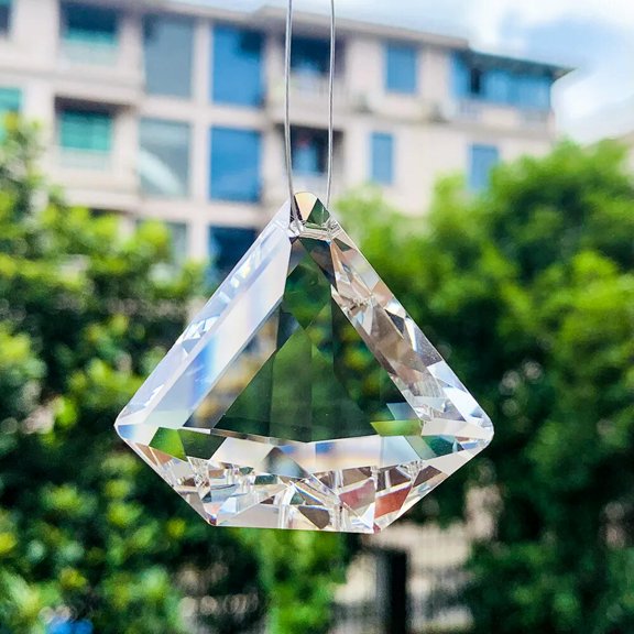 GKNET Suncatcher 2PC Flat Dimensional Diamond Crystal Rainbow Maker Glass Hanging DIY