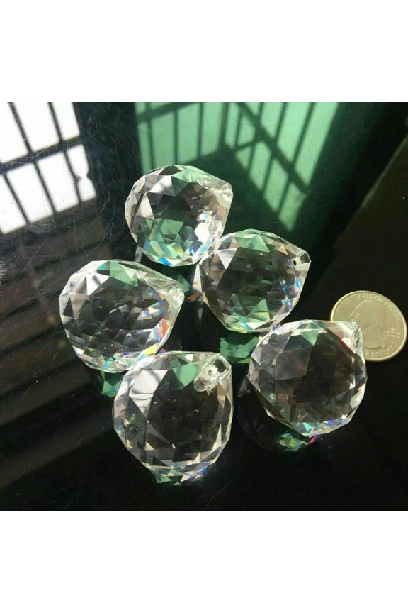 Suncatcher 5PC 30MM Fengshui Chandelier Pendant Cut Prism Ball Crystal Hanging