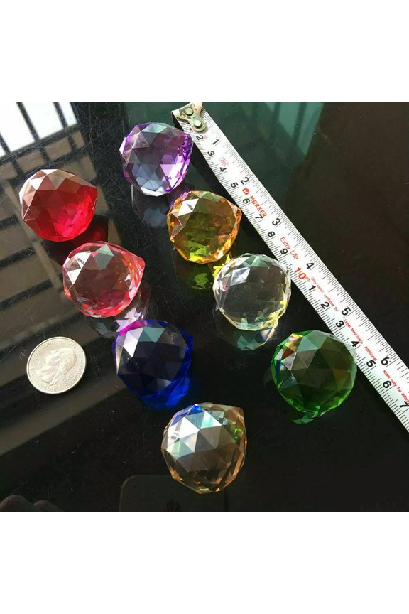 Suncatcher 8PC Rainbow Cut Ball Crystal Chandelier Pendant Feng Shui Prism Decor