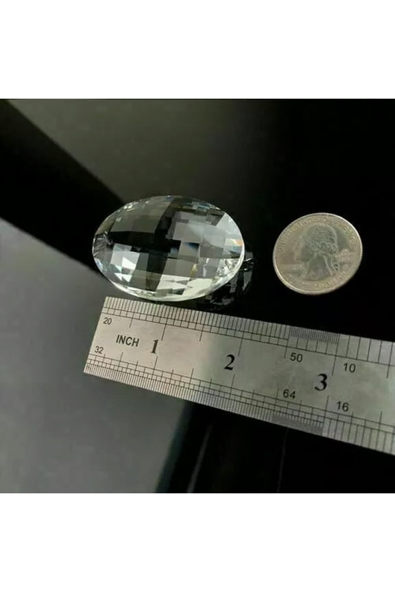 Suncatcher Cut Glass Prism 50mm Clear Oval Egg Crystal Chandelier Pendant DIY