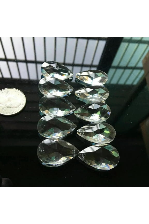Suncatcher Fengshui Faceted Angel Tear Crystal 10x 28MM Prism Chandelier Pendant