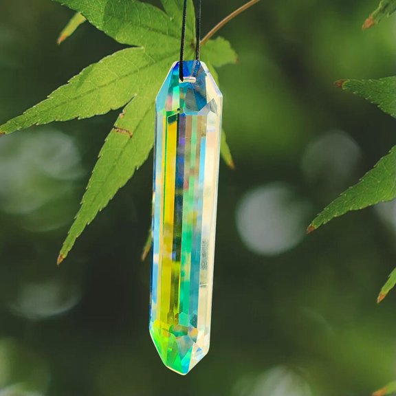 GKNET Suncatcher Fengshui Faceted Prism Hanging Chandelier 120MM AB Slender Crystal