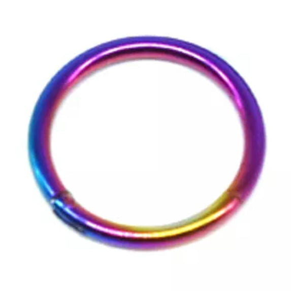 GKNET 1 Pcs Titanium Steel Nose Ring Women Sexy Solid Color Body Piercing Nose Hoop-rainbow-1.0x10mm