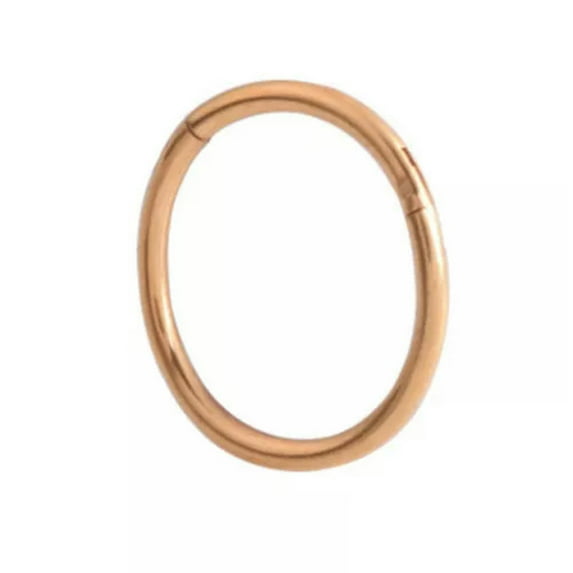 GKNET Surgical Steel Nose Ring Septum Clicker Hinge Segment Ear Helix Tragus Ring Hoop-rose gold-1.6x8mm