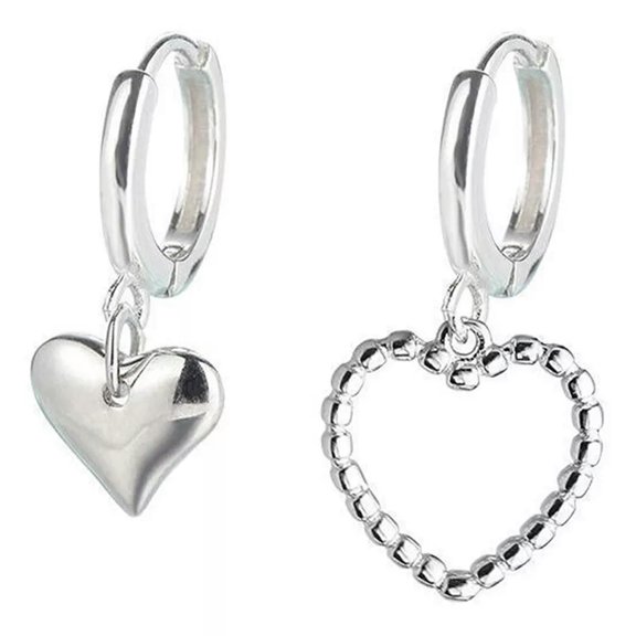 GKNET Sweet Heart Crystal Silver Hoop Earrings Charms Stud Earrings Clips Ear Stud WY4