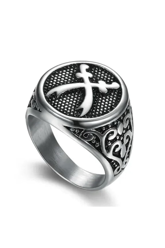 Sword Zulfakra Imam Ali Islamic Men's Printed Stainless Steel Rings Sizes 8-12