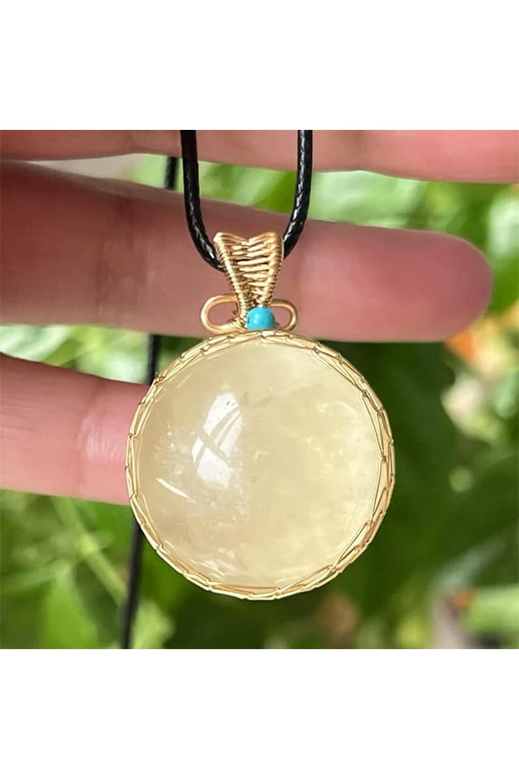 TOP 20mm+ Natural Citrine Quartz Sphere Quartz Crystal Ball Reiki Pendant 1PC