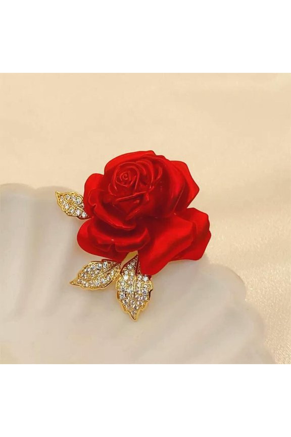 Temperament Red Rose Brooch High-end Suit Accessories Pins Design Brooches WY4