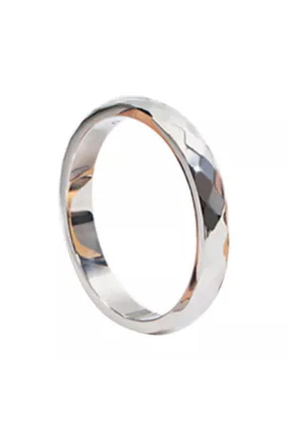 Titanium Steel 3mm Wide Men Women Wedding Band Comfort Ring V-shaped Pattern-silver-10