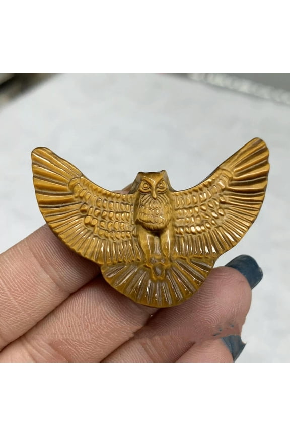 Top 1PC Natural Tiger's eye crystal Carved Quartz Crystal owl skull healing