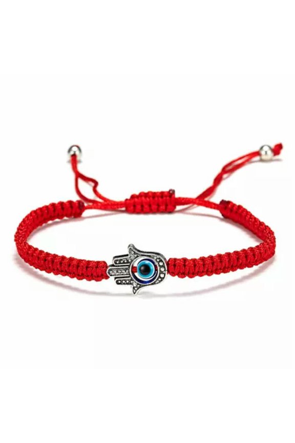 Turkish BLUE Evil Eye Beads Bracelet Protection Good Luck Bangle Womens Jewelry-Palm