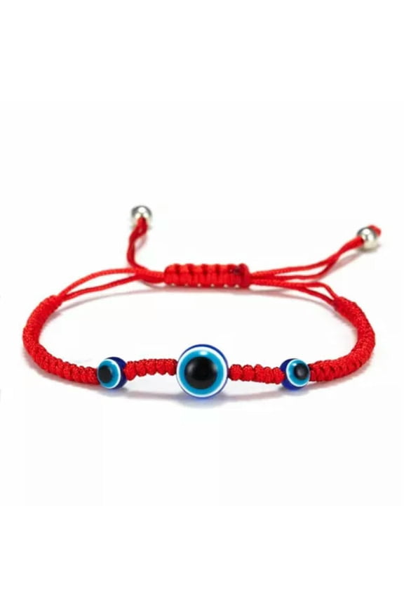 Turkish BLUE Evil Eye Beads Bracelet Protection Good Luck Bangle Womens Jewelry-Three Beads