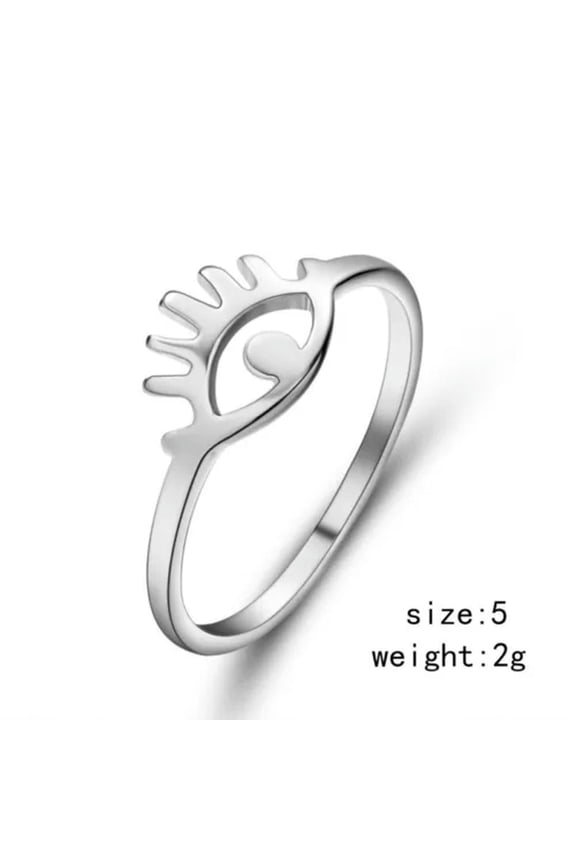 Turkish Hamsa Lucky Evil Eye Pendant Necklace Bracelet Charm Women Men Jewellery-24-Stainless Steel Evil Eye Ring