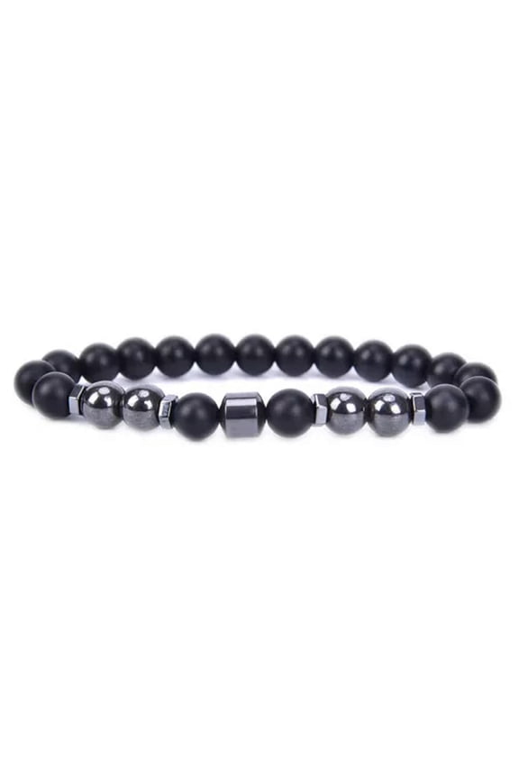 Unisex Magnetic Anklet Beads Hematite Stone Pain Relief Health Care Jewelr'wt-Black