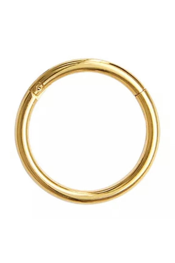 Unisex Titanium Hinged Segment Nose Ring Ear Cartilage Tragus Helix Lip Piercing-Gold-12 mm-16g (1.2 mm)