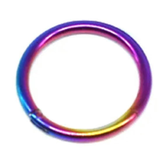 GKNET Unisex Titanium Hinged Segment Nose Ring Ear Cartilage Tragus Helix Lip Piercing-Rainbow-10 mm-16g (1.2 mm)