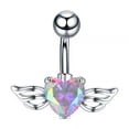 thumbnail image 1 of GKNET Vegetable Colour Heart Zirconia Wings Belly Button Ring Piercing Jewellery-AB, 1 of 9