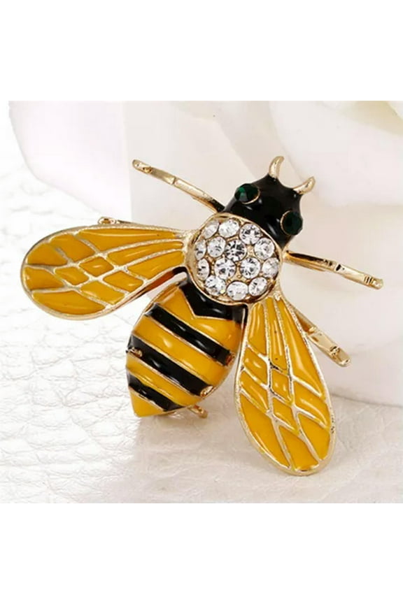 Very Realistic Bumble Bee Brooch Delicate Jewelry Insect Black Gold lapel Pin Broach J wi-Yellow