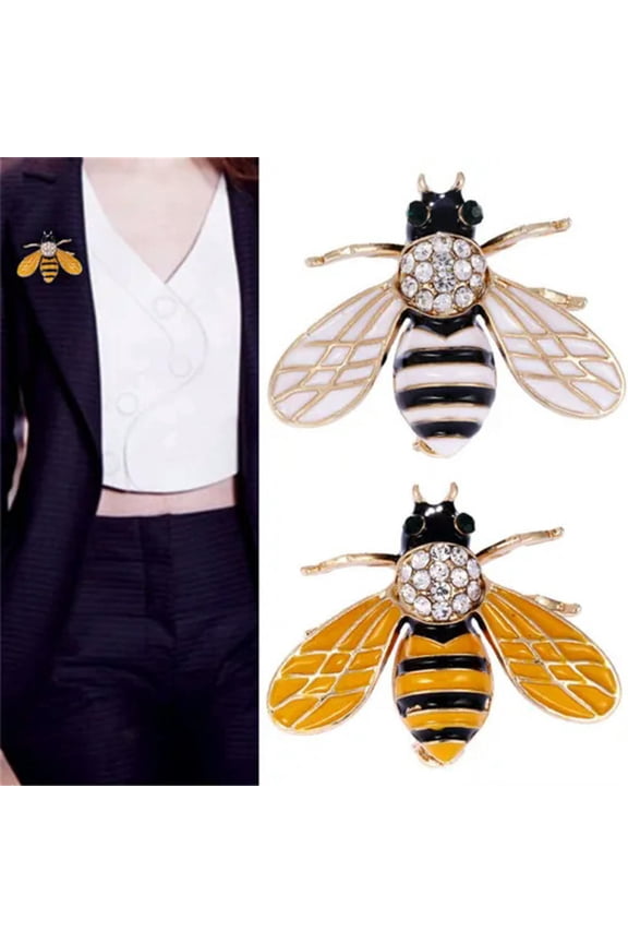 Very Realistic Bumble Bee Brooch Delicate Jewelry Insect Black Gold lapel Pin Broach_tu-Yellow