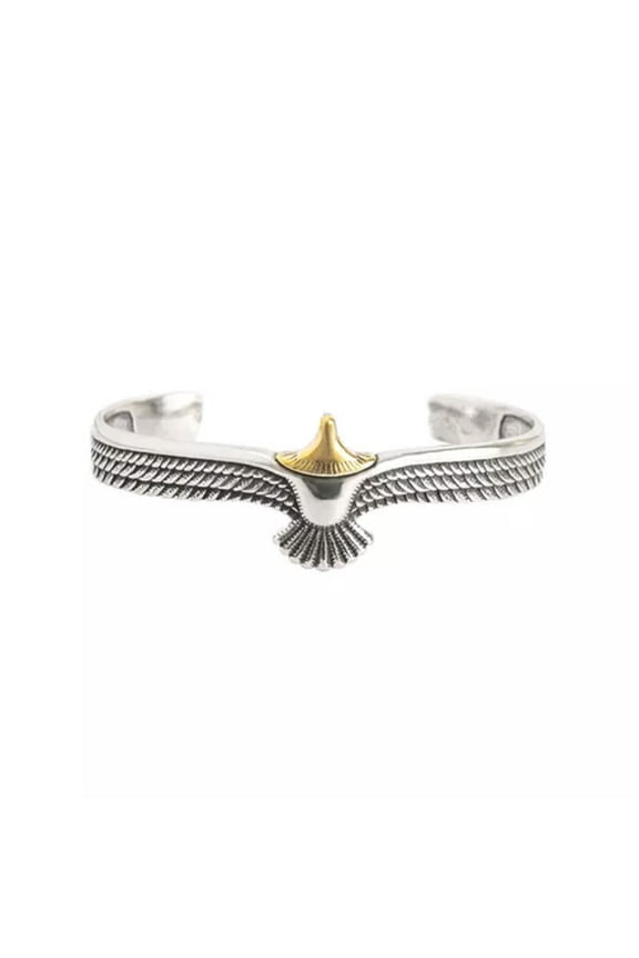 Viking Eagle Cuff Bracelet Adjustable Open Tribal Wildlife Wing Bracelet-Gold
