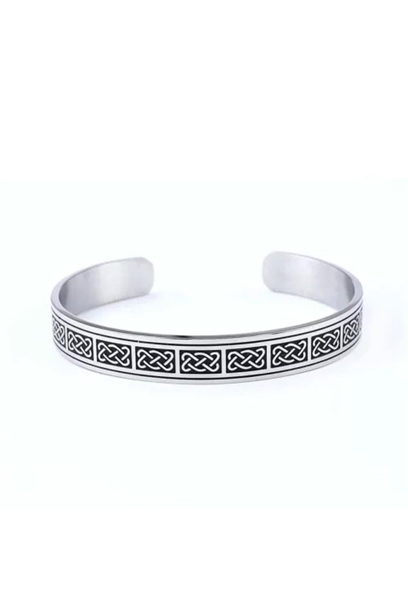 Viking Series British Style Stainless Steel Open Bangle Cuff Bracelet