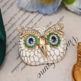 thumbnail image 1 of GKNET Vintage Cartoon Style Owl Brooch Sparkling Rhinestone Alloy Animal Pins-white, 1 of 6