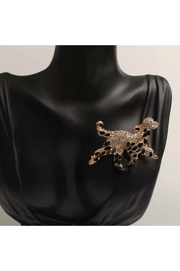 Vintage Crystal Puppy Dog Brooch for Clothing Brooch Cute Animal Brooches