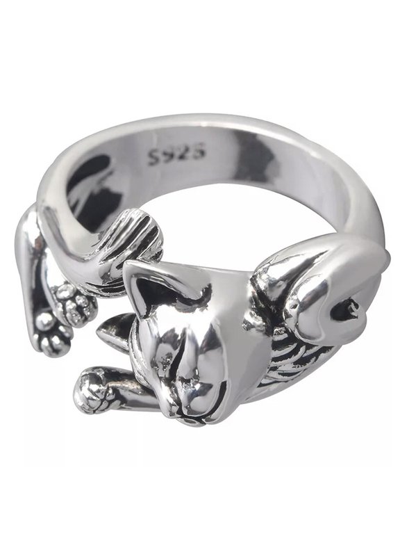 Vintage Cute Cat Rings Women Delicate Jewelry Trendy Adjustable Ring Gift Party Accessory