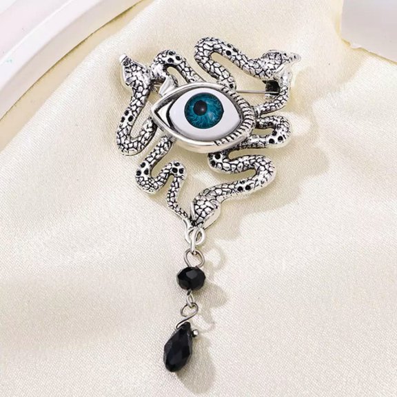 GKNET Vintage Devil's Eye Brooch Niche Personalised Snake Jewellery Animal Pin