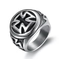 thumbnail image 1 of GKNET Vintage Fashion Arc Cross Men's Stainless Steel Personalized Rings Size 7-15, 1 of 6