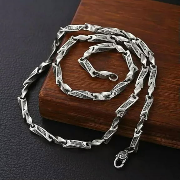 GKNET Vintage Personalized HipHop Versatile Bold Trendy Mobius Bullwhip Chain Necklace-24 in (60cm)