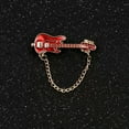 thumbnail image 1 of GKNET Wedding Crystal Guitar Chain Brooch Lapel Pin Women Fashion Corsage Delicate Jewelry Gift-Pink Red, 1 of 9