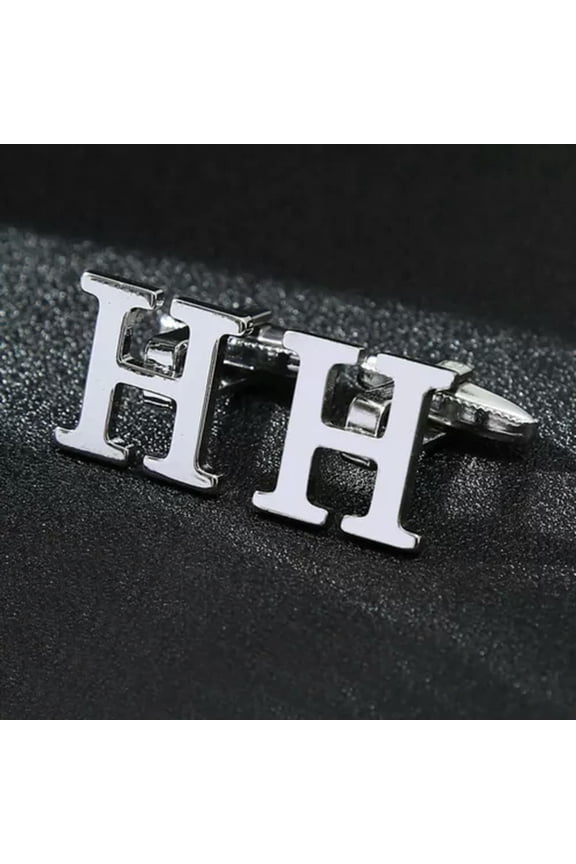 Wedding Cufflinks Groom Cufflinks 26 Letters Clothes Accessories Shirt Cuff Link-H