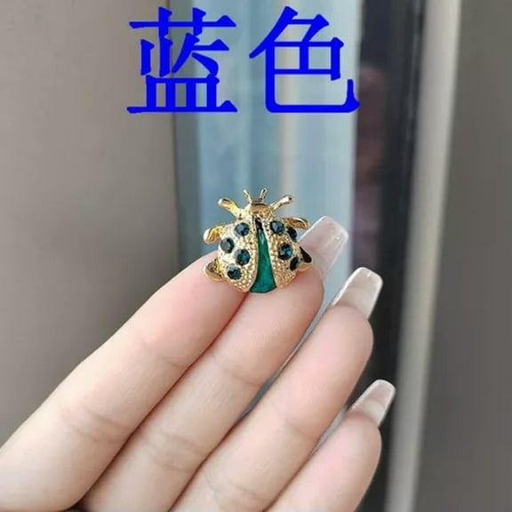 GKNET Wedding ladybug Crystal Insects Brooch Lapel Pin Women Fashion Corsage Jewelry-Blue