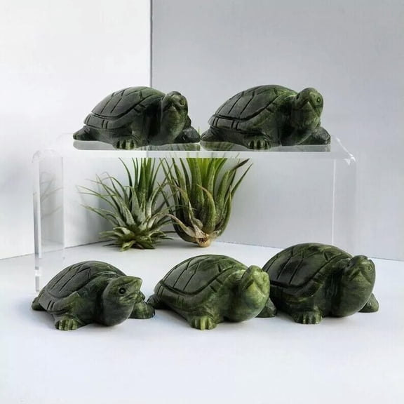 GKNET Wholesale Lot 3 PCs 3” Natural Nephrite Jade Turtles ?? Healing Energy Crystal