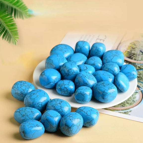 GKNET Wholesale Lot 50pcs Artificial Blue Turquoise Tumble Healing Energy Polished