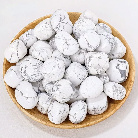 GKNET Wholesale Lot 50pcs Natural White Howlite Stone Tumble Healing Energy Polished