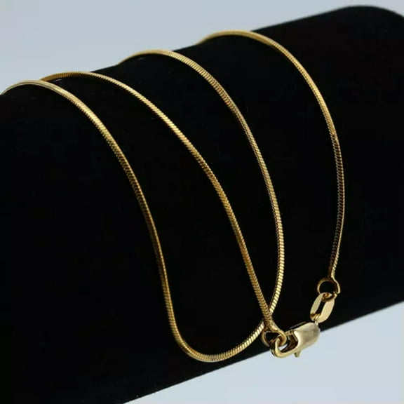 GKNET Wholesale Yellow Gold Plated Curb Link Chain Necklace for Women Men 18-30''-NO.2-28-1 PC