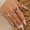 thumbnail image 1 of GKNET Women Rings Set Crystal Butterfly Boho Retro 18k Gold Plated Finger Knuckle Gift-#2, 1 of 9