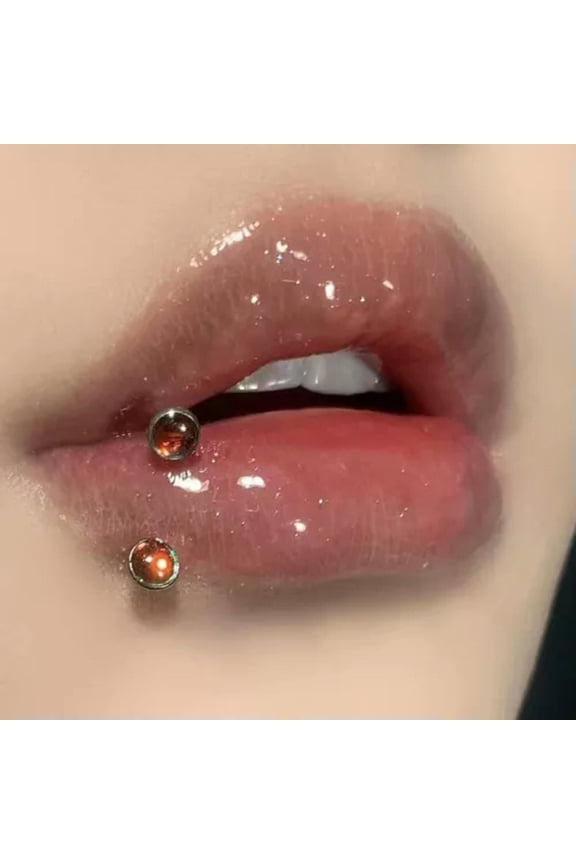 Women U-Shaped Stainless Steel Horseshoe Ring Lip Ring Body Piercing Jewelery-Coffee