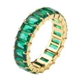 thumbnail image 1 of GKNET Women's Stainless Steel Colorful Zircon Gemstone Ring Size 6-10-6-Gold-Green, 1 of 9