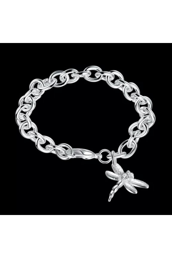 Womens 925 Silver Charm Bracelet Bangle Fashion Delicate Jewelry Christmas Gift 60 Style-60#