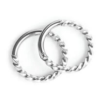 GKNET Womens Mens Surgical Steel Silver Small Round Twisted Huggie Hoop Earrings 2Pcs-10mm
