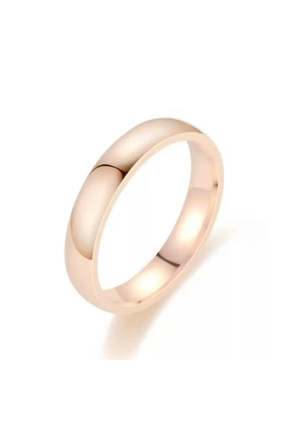 Womens Simple Plain Thin Ring Band Stainless Steel Trendy Delicate Jewelry Size 5/6/7/8/9-Rose Gold-2mm-7