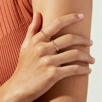 GKNET Womens Thin Stacking Ring Twist Ring Band Minimalist Delicate Jewelry Stainless Steel-Gold-9