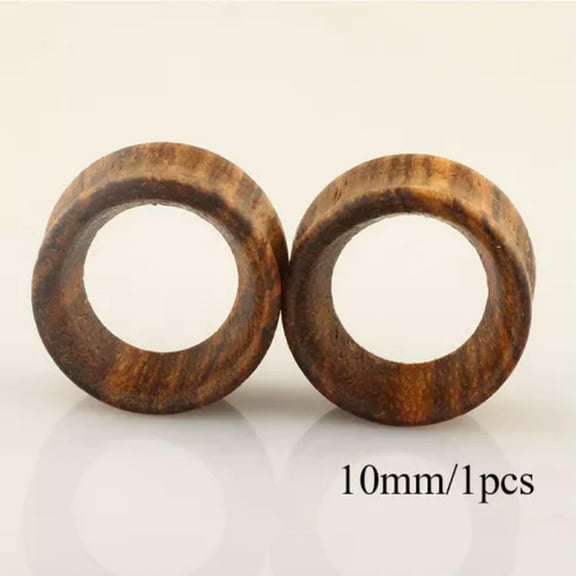 GKNET Wooden Ear Plugs Gauges Earrings Punk Flesh Tunnel Expanders Piercing Delicate Jewelry US-Coffee-10mm