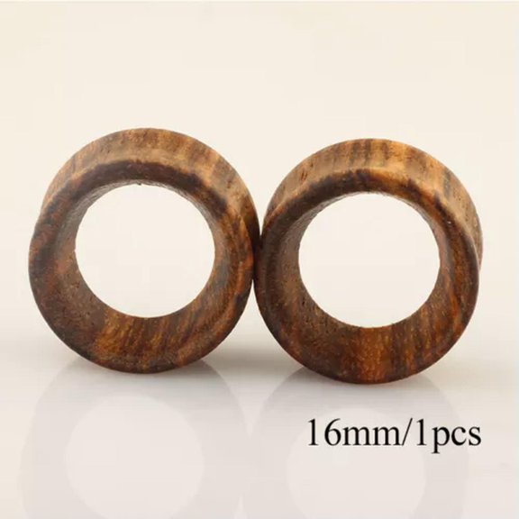 GKNET Wooden Ear Plugs Gauges Earrings Punk Flesh Tunnel Expanders Piercing Delicate Jewelry US-Coffee-16mm