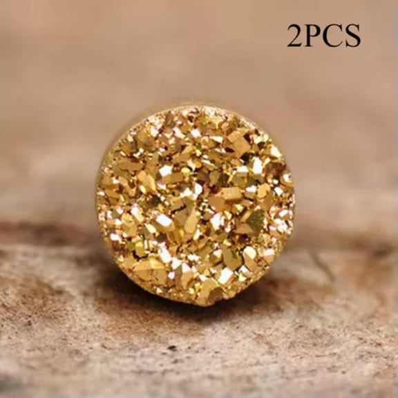 GKNET Zircon Ear Clip Non Piercing Delicate Jewelry Zircon Earring Magnet Ear Stud 1Pair Round-champagne-6mm