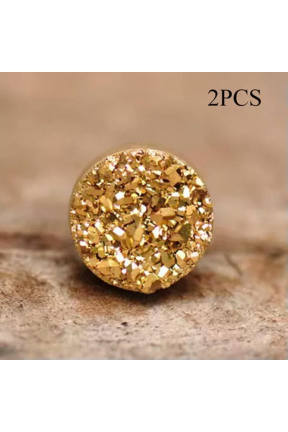 Zircon Ear Clip Non Piercing Delicate Jewelry Zircon Earring Magnet Ear Stud 1Pair Round-champagne-6mm